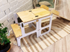White foldable Kitchen helper/table with slide - Bilauf